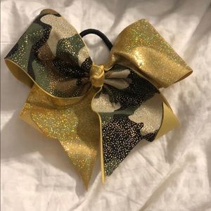Gold & Camo Cheerleading bow